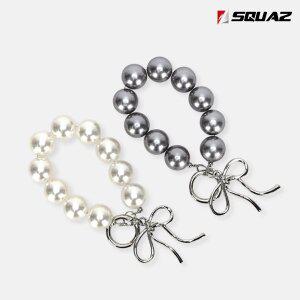 [스콰즈]가방장식 열쇠고리 리본 진주 키링 가방참 520ZJNA