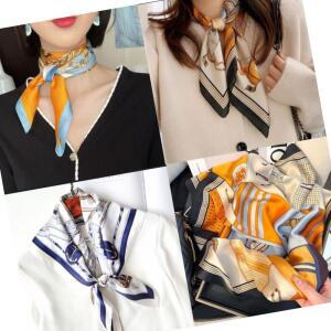 스카프 쁘띠 데일리 쉬폰 70*70 정사각 실크 가을