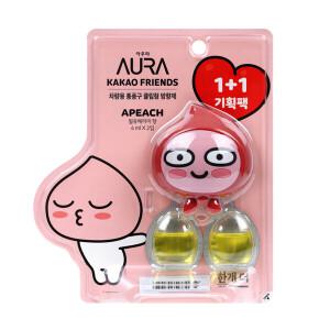아우라 카카오 차량용 통풍구 방향제 어피치 4ml 2입
