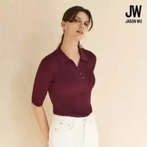 제이슨우 프렌치 린넨 블렌드 반팔 카라 니트 풀오버 3종