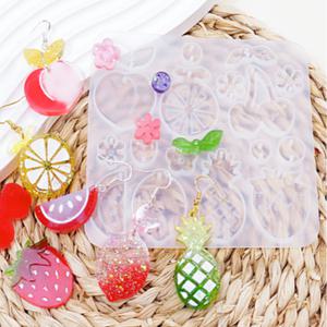 레진 아트 몰드 UV 크리스탈 레진 공예 재료 과일 귀걸이 팬던트 실리콘 몰드