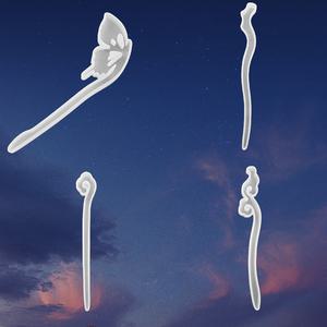 4종 비녀 레진 실리콘 몰드 아트 공예 재료 크리스탈 UV 레진 부자재