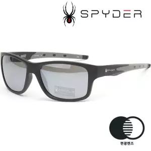 스파이더 스포츠 편광 선글라스 블랙 뿔테 실버 미러 트레킹 낚시 골프 SP6022 001