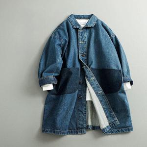 데님 코트 롱자켓 빈티지 워싱 롱청자켓 데일리 남성
