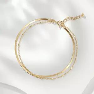 골드팡 14k 벨로나 스네이크 두줄체인 팔찌