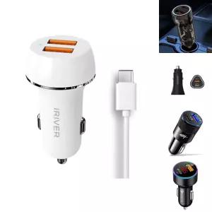 IRIVER)차량용급속충전기 IHA-CQ36WD QC3.0 C-TYPE 2구/차량용/고속/충전기/충전잭/자동차/시가잭/핸드폰