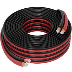 하이파인 16/2 게이지 20피트 레드 블랙 후크업 전기 와이어 케이블 LED 스트립 연장 코드 12V/24V DC, 카 오디오용 16AWG 플렉시블 스피커 케이블, 홈 시어터, 리본 램프 테이프 조명