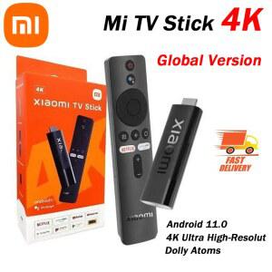 HDMI 송신기 글로벌 버전 Mi TV 스틱 4K 안드로이드 11 휴대용 스트리밍 미디어 2GB 8GB 다국어 BT5.0 동글
