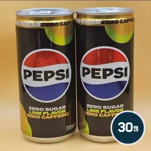 롯데칠성 펩시 제로-제로카페인 라임 210ml 30캔 캔음료 도매 탕비실 탄산음료