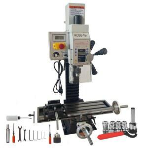 INTBUYING 미니 밀링 드릴링 머신 벤치탑 밀 드릴 5.5x20인치 정밀 취미 600W MT2 가변 속도 마이크로 피드(금속 플라스틱 목재 110V용 스핀들 척 포함)