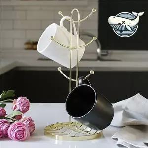 [콩심팥심]심플한 철제 머그컵 정리대 주방 수납용 스탠드 주방정리대