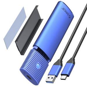 ORICO M.2 NVMe SATA 인클로저 어댑터 도구 없음, USB C 3.2 Gen 2 10Gbps NVMe, 5Gbps NGFF PCIe M-Key(B+M Key) 2230/2242/2260/2280, 알루미늄 외장 M2 리더 지원 UASP Trim-BL(G2A)
