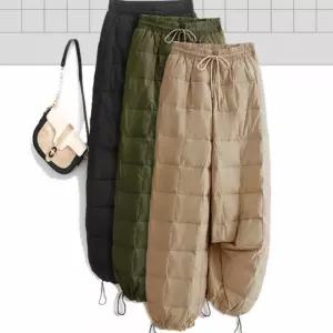 겨울 여성 패딩바지 밴딩 누빔 방한 조거팬츠 솜 빅사이즈