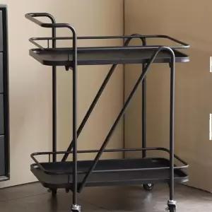 가정용 우드 서빙 카트 주방 이동식 트롤리 수납 선반