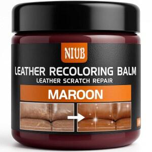 가구 소파용 NIUB 가죽 재색칠 밤 색상 복원기 스크래치 수리 페인트 카시트 신발 가방 염료 및 색 바랜 긁힌 가죽-마룬 복원