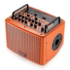 라이브 스트리밍 야외 무대를 위한 JOYO 40W 어쿠스틱 앰프 충전식 블루투스 콤보 기타 20 드럼 패턴 리버브 코러스 지연 마이크 채널(BSK-40 오렌지)