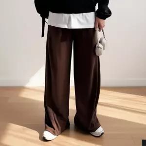 [기모추가] 벌룬 와이드 사이드 핀턱 팬츠 (5color) 밴딩 스? 통큰 바지 1