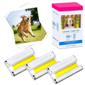 캐논 셀피 CP1500 CP1300 잉크 및 용지 4x6 KP-108IN KP108IN 호환 CP910 CP780 CP760 CP1200 CP740 CP1000 프린터 108매 사진 3색 카트리지 세트