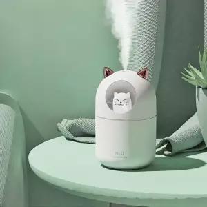 고양이 USB 휴대용 탁상용미니가습기 귀여운 캐릭터 소형 무드등가습기 사무실 책상 저소음