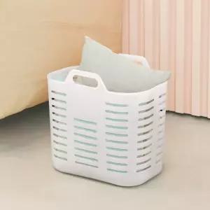 자주 텐더 빨래바구니 빨래 통 세탁 수납 화이트 2P BNS