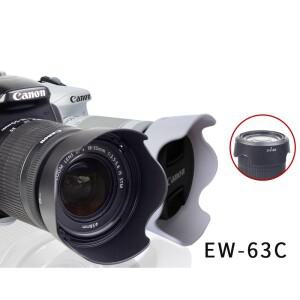 EW-63C 캐논 호환 18-55 STM 후드 렌즈 액세서리 EOS 700D 800D100D DSLR 카메라 58MM 흑백 가역 버클