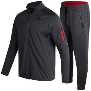 스파이더 남성 운동복 - 2피스 퍼포먼스 지퍼 스웨트셔츠 재킷과 조거 스웨트 팬츠 남성용 액티브 세트, S-