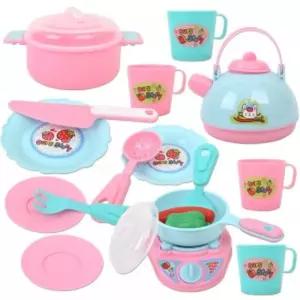 쿡 플레이 주방 소꿉놀이 세트 3830-38 주전자 냄비 컵 접시 칼 소품 부엌 엄마 역할 모형완구 장난감 어린
