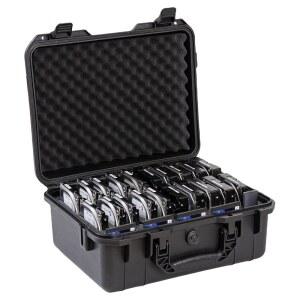 하드 드라이브 케이스 3.5인치 20베이 멀티 보호 HDD 보관 박스 슈트케이스 폼 포함 외장 휴대용 정전기 방지 충격 습기 HDD/SSD/M.2용