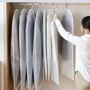 옷커버 숨쉬는 반투명 부직포 옷커버 코트 의류보관 옷보관 패딩커버 양복커버 대용량옷커버 행거옷커버