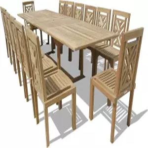 윈저 정품 등급 A 티크 118인치 x 39인치 식탁 연장 테이블 치펜데일 스태킹 의자 14개 포함 5년 사용 세계