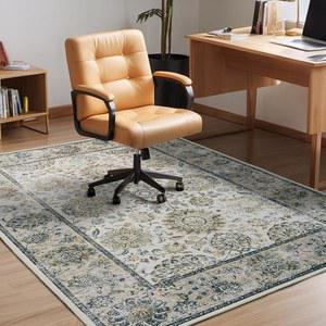 하드우드 바닥용 사무용 의자 매트, 롤링 의자용 컴퓨터 매트 러그, 바닥 보호용 언더 데스크 미끄럼 방지 기계 세탁 가능 구역 러그 브라운 48