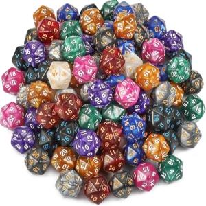 던전 앤 드래곤즈와 호환되는 주사위 가방이 있는 CiaraQ DND 다면체 주사위(100개)와 RPG MTG 롤플레잉