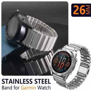호환 가민 시계용 26mm 스테인리스 스틸 밴드 Fenix 8 7X Pro Tactix 7 퀵핏 메탈 스트랩 가민 Enduro 3 2X