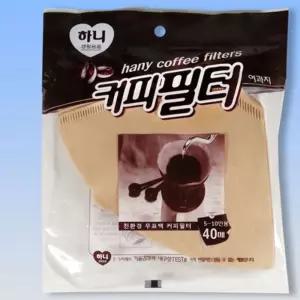 하니 커피필터 여과지 5-10인용 40매 드리퍼 핸드 드립 원두 아메리카노