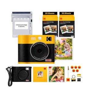 KODAK Mini Shot 3 ERA 4PASS 2-in-1 인스턴트 카메라 및 포토 프린터(노란색, + 초기 8매 60매 액세서리)