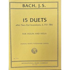 바흐, J.S. 15 듀엣, 바이올린과 비올라를 위한 S. 772-786 (나에 이와타/페르디난드 다비드)