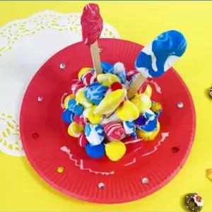 종이접시 빙수 만들기 5인세트아이미술 공부 소근육발달 상상력 교구 집중력교구