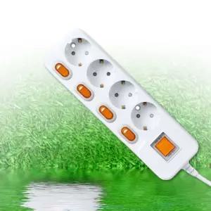 현대 일렉트릭 절전형 개별 멀티탭 4구 3M콘센트 다용도 전탭 전기 형탭 접지장치