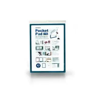 떼엇다붙였다 A3 포켓패드 안내판 파랑부착 게시 POP 전시알림보드 벽부착 문꽂이 게시물 월프레임 벽식 포