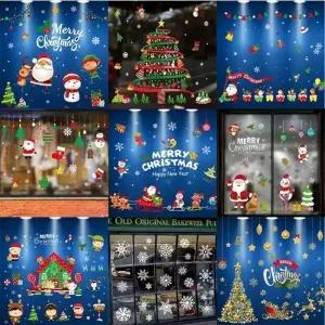 윈도우스티커 크리스마스 눈꽃트리 눈모양 어린이집 꾸미기 시트지 데코 유리창