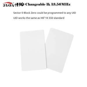 5YOA 10PCS RFID UID 카드 재기록 가능 13.56Mhz 클론 Mifare 1k S50용 쓰기 복사 변경 출석 시스템