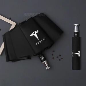 테슬라 호환 모델 3 Y S X 로드스터 자동차 접이식 방풍 UV 자외선 차단 햇빛 가리개 우산 액세서리