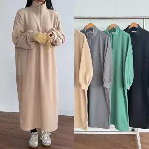 [보리보리/마미누리]후리스 폴라 지퍼원피스 빅사이즈 겨울 임부복 임산부 의류