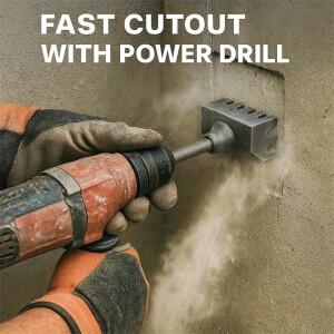 전기 상자 용 스테인레스 스틸 사각형 구멍 커터 콘크리트 벽돌 시멘트 석재 슬롯 펀치 전문 도구