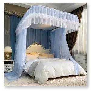 캐노피 침대 사각 공주 궁전 고급 침실 가림막 커튼