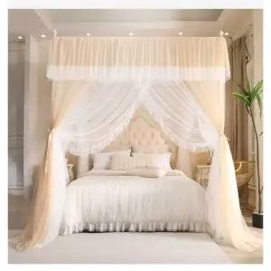 공주 캐노피 시스루 사각 고급 침실 인테리어 커튼
