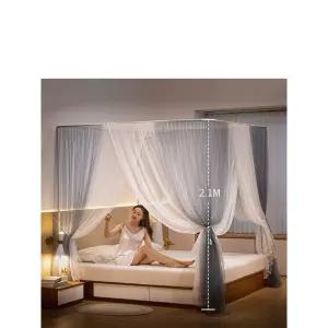 침대 커튼 안방 대형 모기장 레일 침실 데코 캐노피