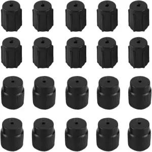 ZJIVQO 20Pcs 범용 에어컨 밸브 코어 캡 자동차 A/C 시스템용 냉매 충전 포트 커버