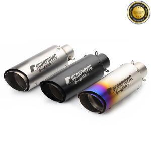 범용 51mm 배기 모토 튜브 오토바이 머플러 ForZ400 CBR650 R7 MT09 S1000RR ADV350 R3 C13