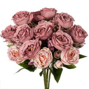 인공 실크 모란 장미 꽃병 야외 정원 축제 테이블 장식 DIY 웨딩 신부 부케 Hotsale Prop